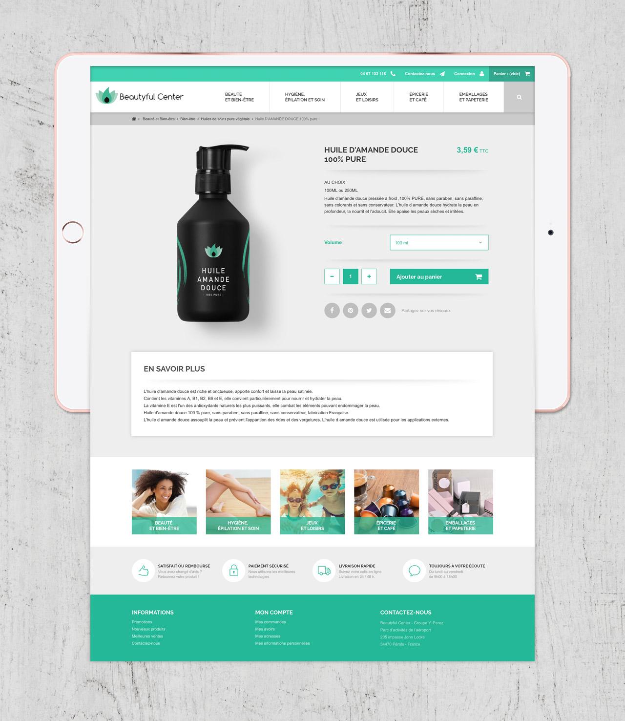 Création site e-commerce page produit