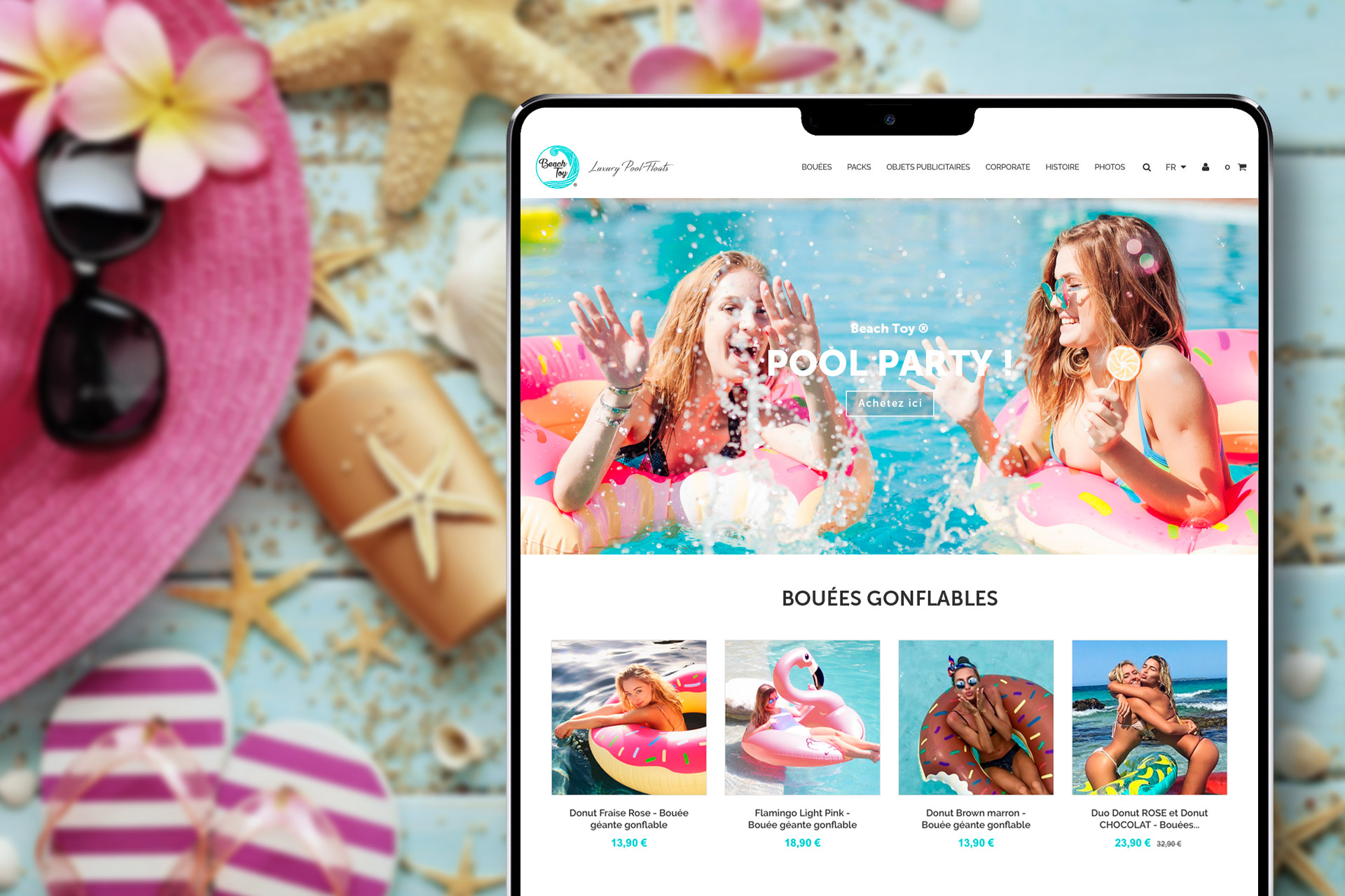 Création boutique e-commerce bouées gonflables Beach Toy