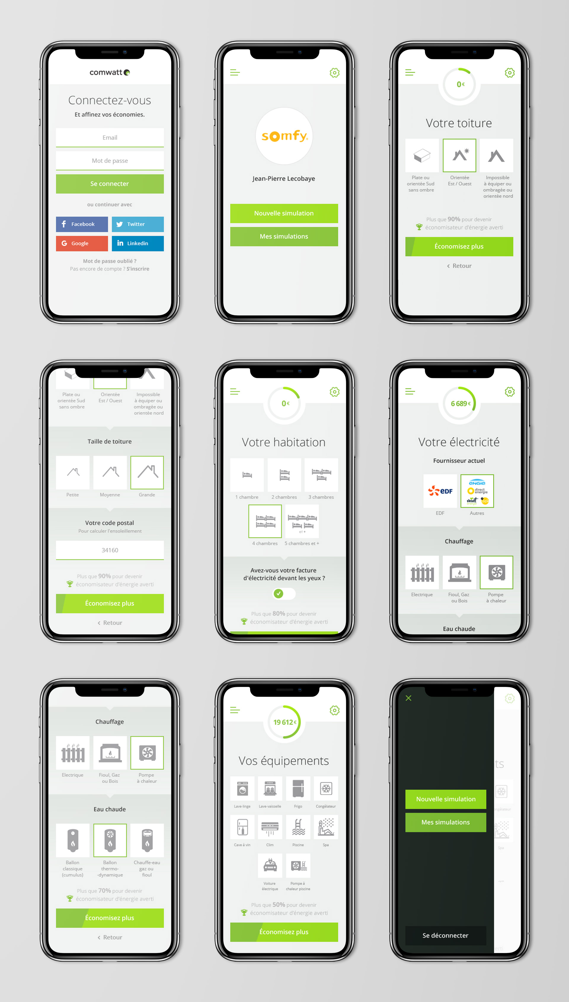 creation ui ux design application simulation mobile autoconsommation solaire