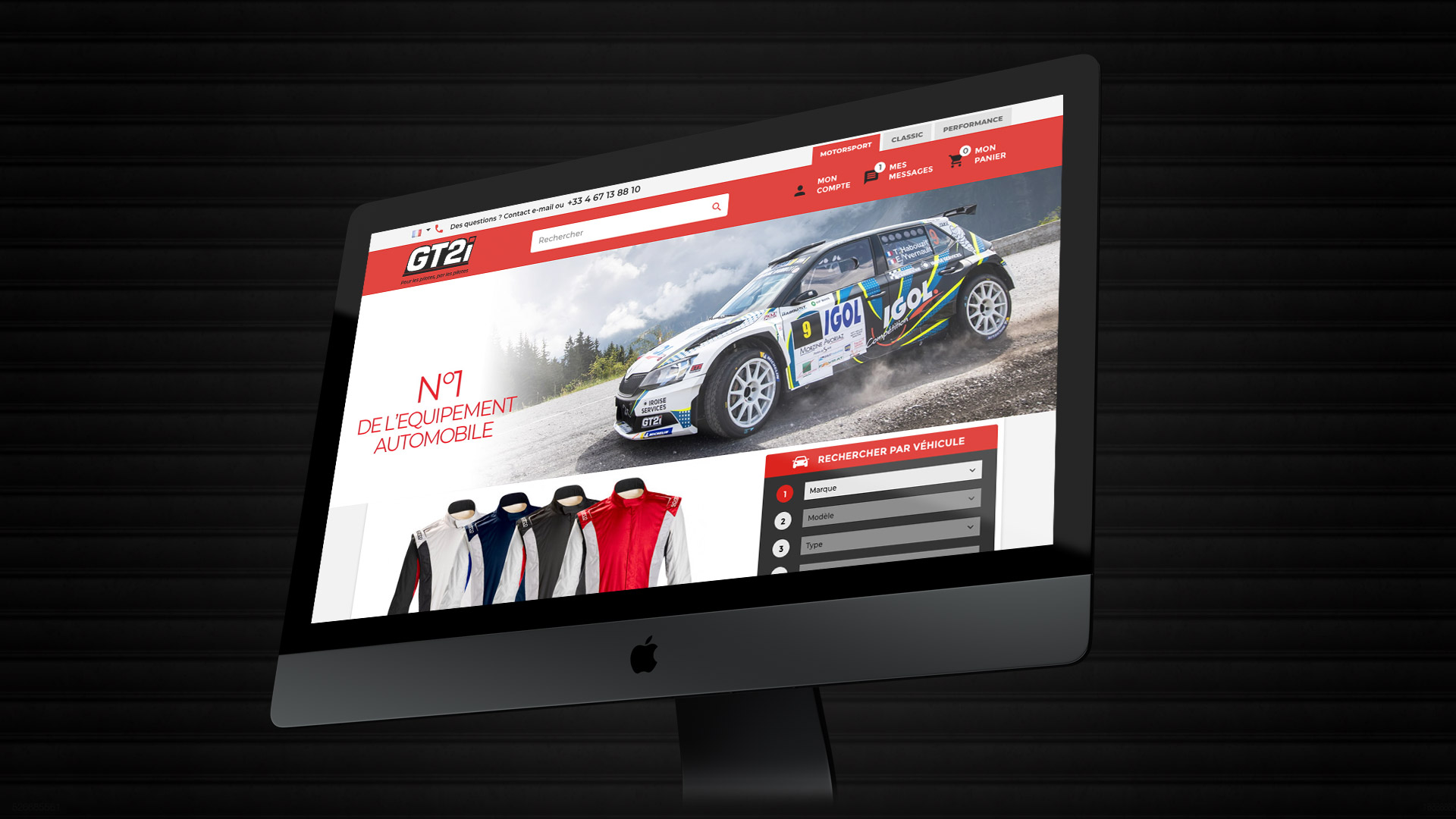 Site web e-commerce pilote rallye tuning racing véhicules historiques compétition