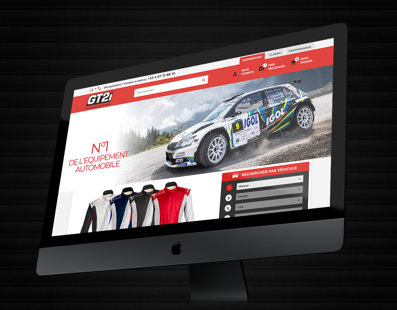 Site web e-commerce rallye tuning racing compétition automobile GT2i