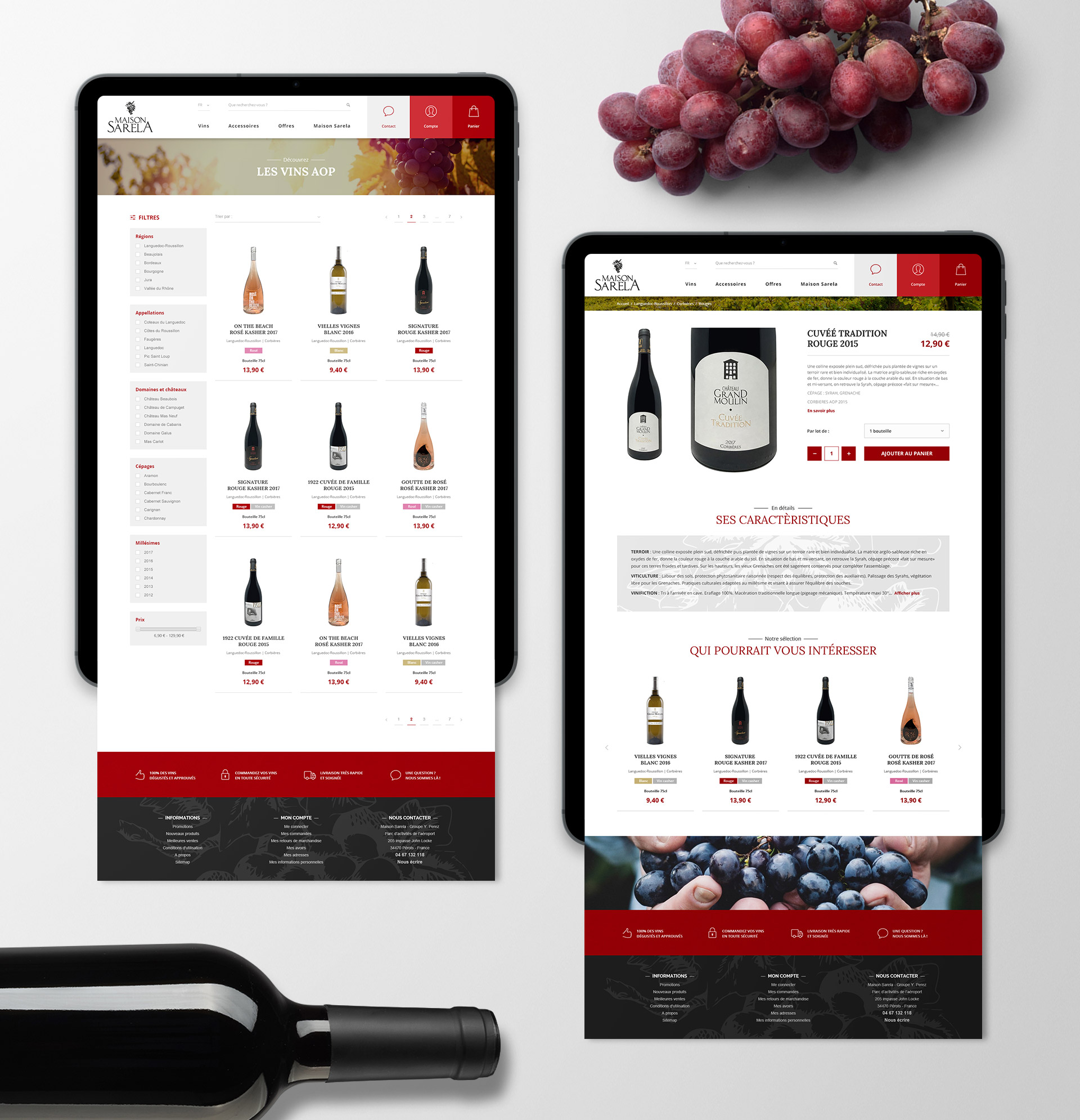 Création boutique e-commerce site responsive design vente de vins Montpellier