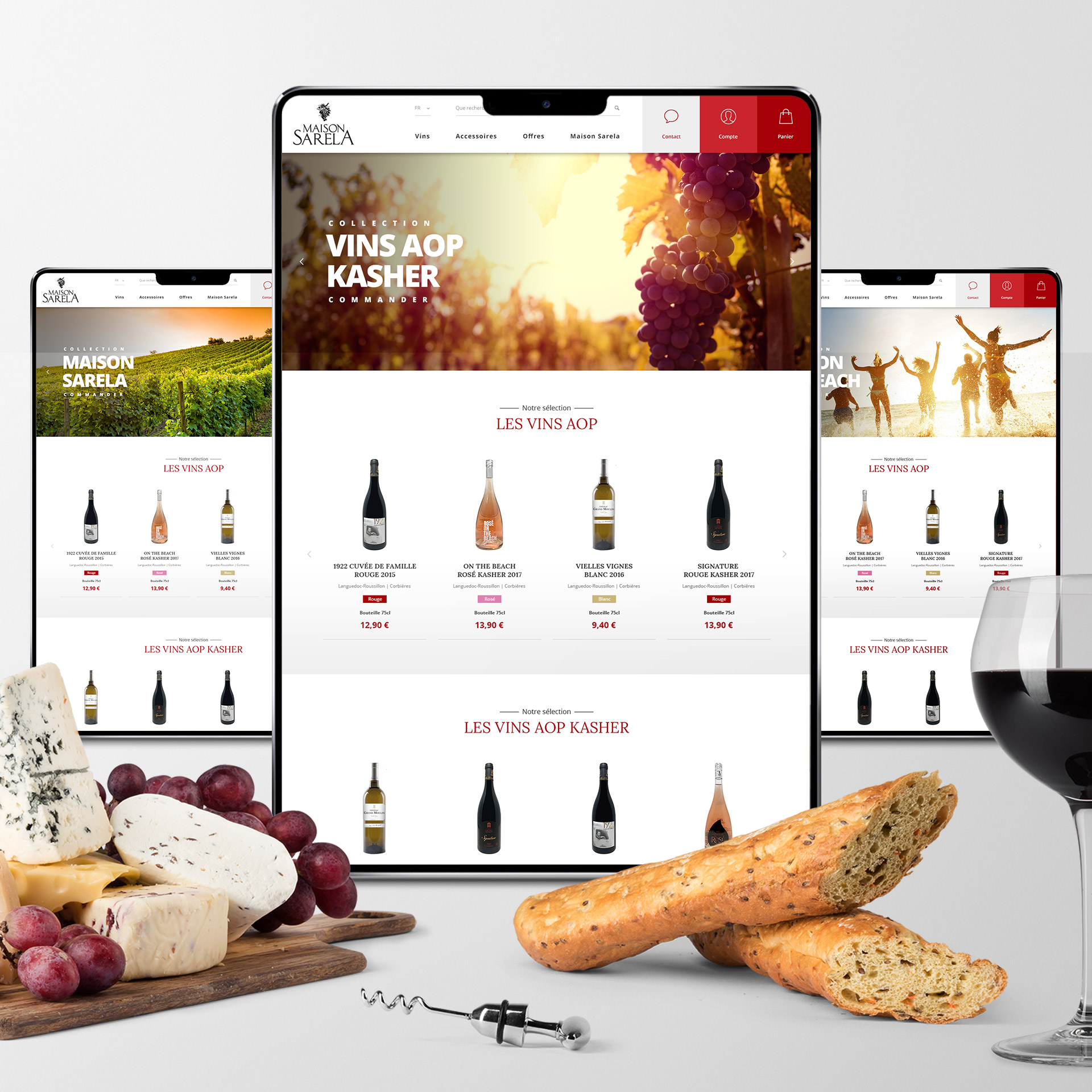 Creation site e-commerce vins AOP kasher Montpellier