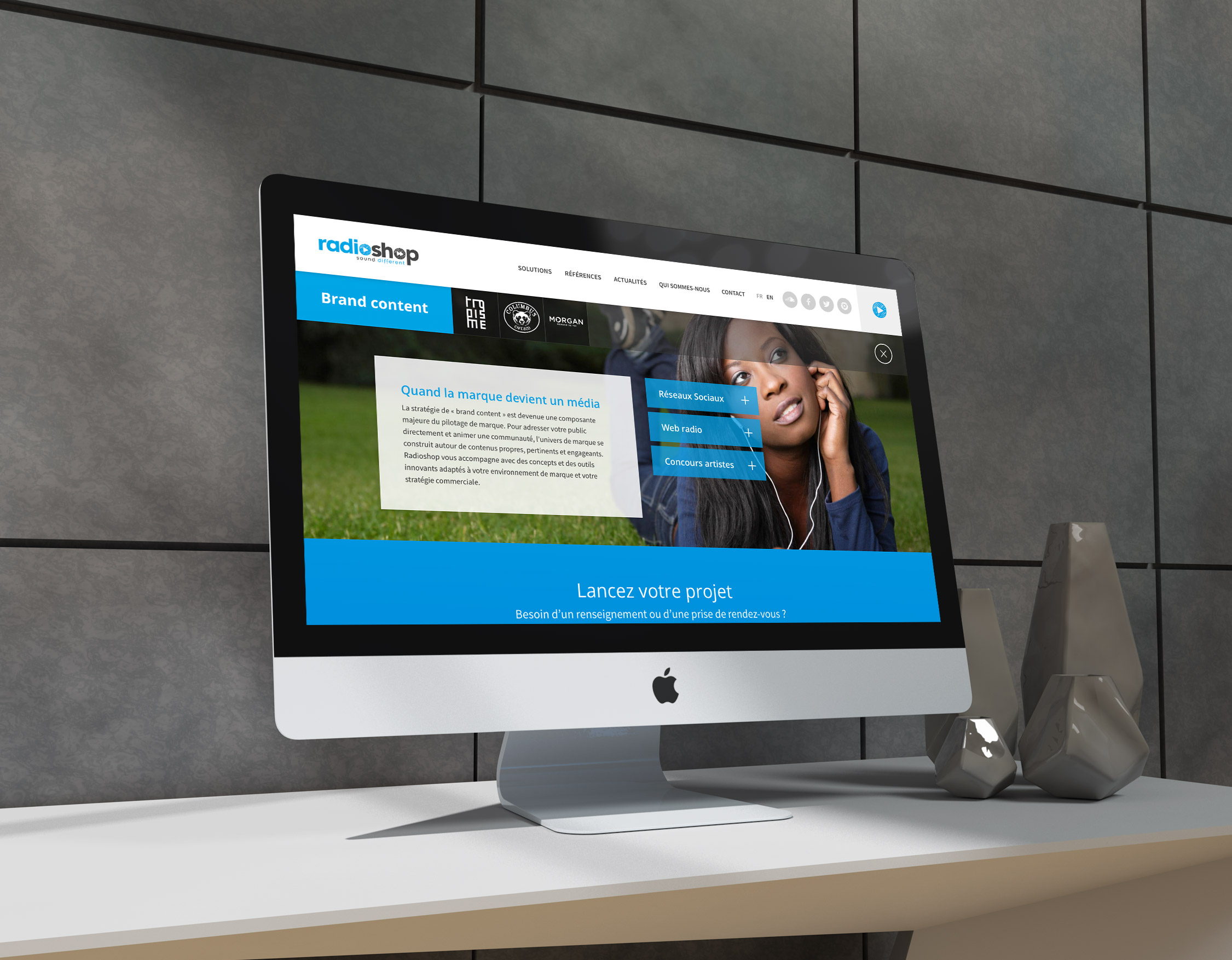 Création site internet responsive design Radioshop page solution