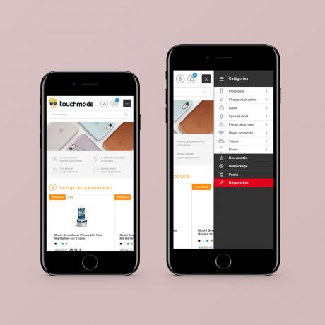 Création design site e-commerce Touchmods - Caconcept graphiste à Montpellier