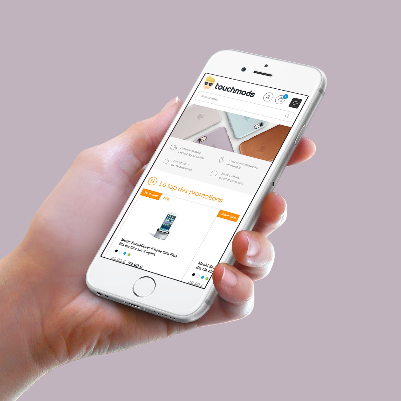 Création site mobile e-commerce Touchmods - Caconcept graphiste Montpellier